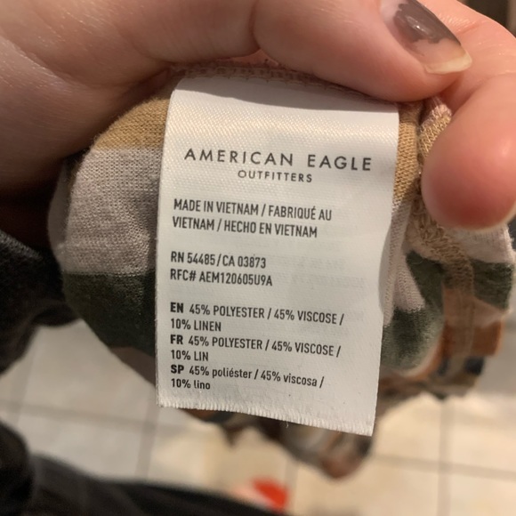 COPY - 💘2 for $20💘American Eagle Multicolor Striped Tie Up Button Detail Tee Sh… - Picture 6 of 7